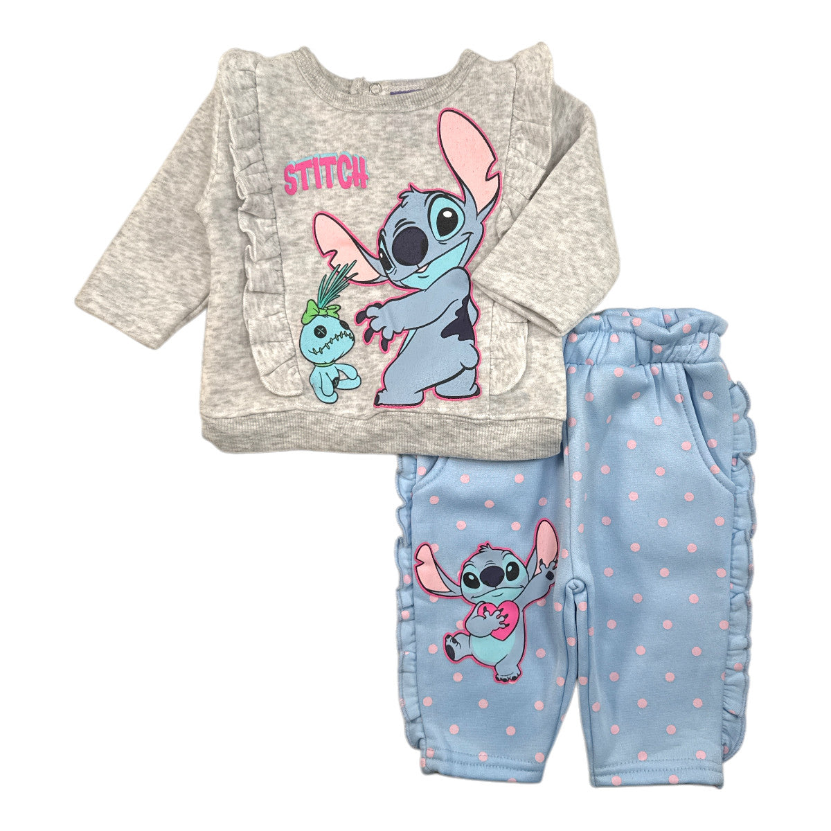 Ensemble bébé Stitch - Gris et Bleu 6 mois