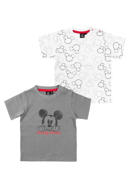 Lot deux t-shirt gris Mickey bébé